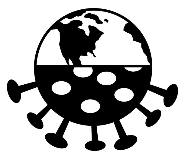 冠状病毒地球图标图片下载