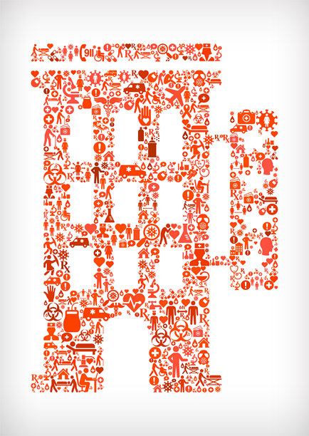 四星级酒店流感冠状病毒图标模式图片下载