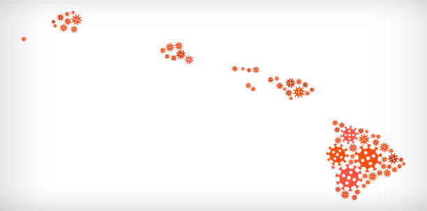 夏威夷流感冠状病毒图标模式图片下载