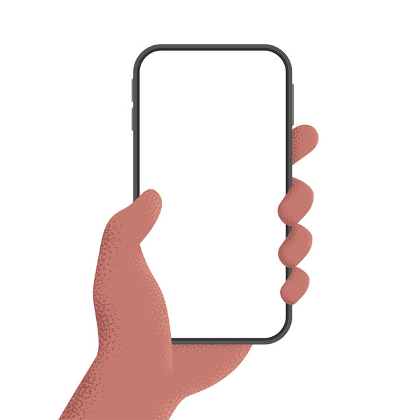 手拿着智能手机。矢量图在手机上。孤立在白色背景。模板图片下载