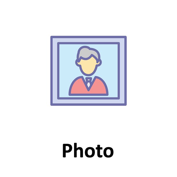 男性，照片轮廓矢量图标，易于修改或编辑图片下载