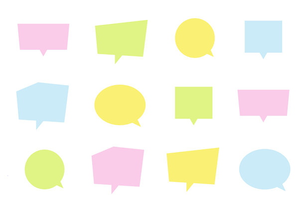 彩色对话气泡素材套件图片下载