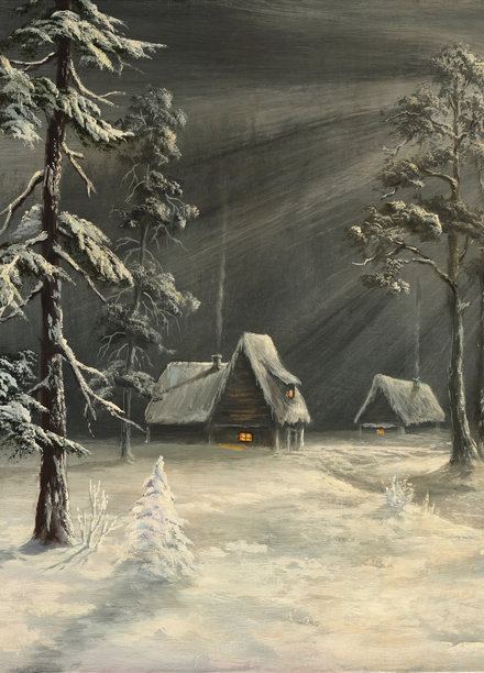 冬天的小屋图片下载