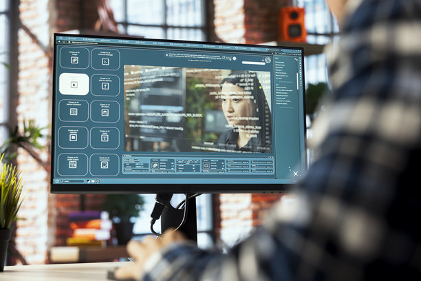 图形设计师为将文本提示转化为照片的人工智能软件设计用户体验图片下载