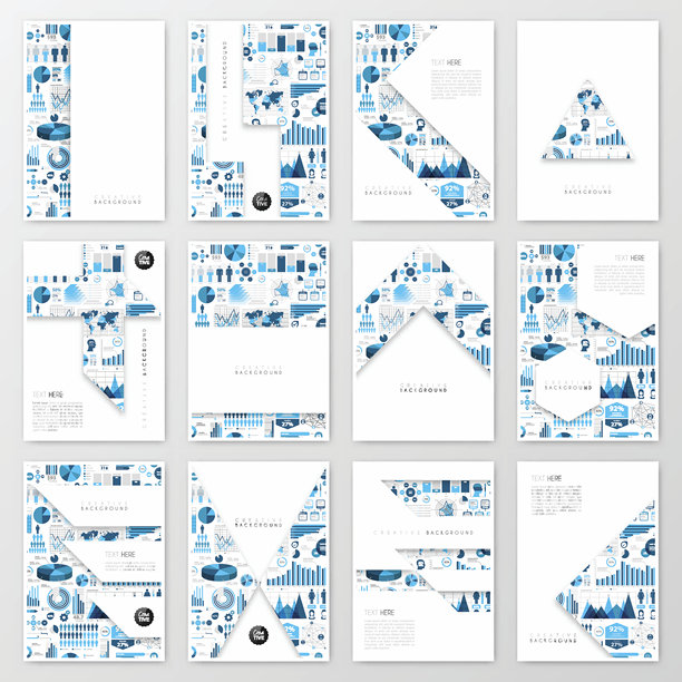 宣传册模板布局，封面设计，商业年度报告，传单，杂志图片下载