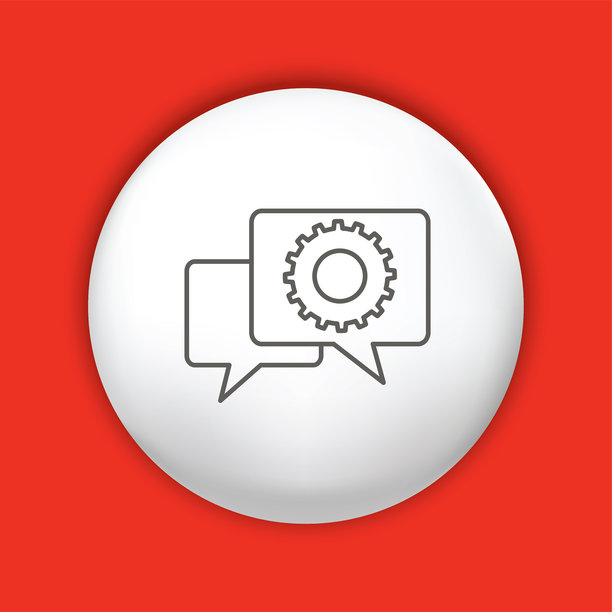 细线图标在闪亮的按钮-客户服务图片下载