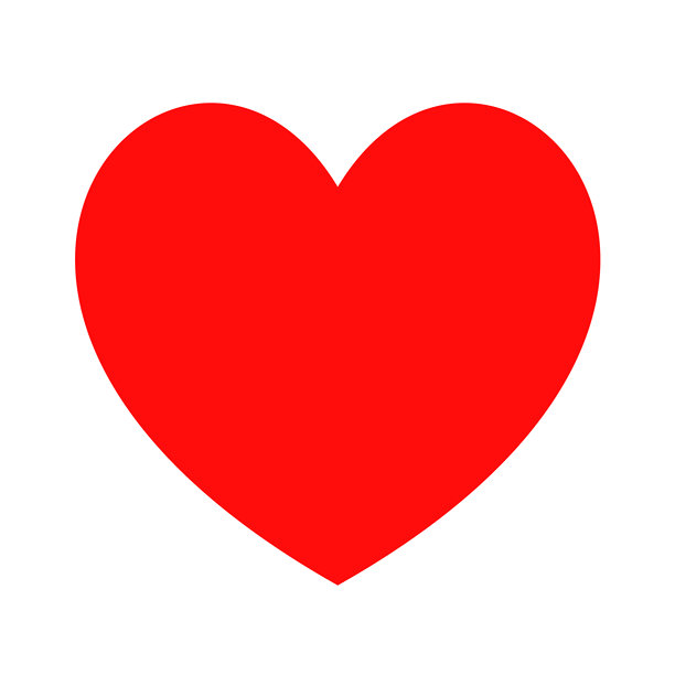 白色背景上的心形图标。红色是爱的象征。图片下载