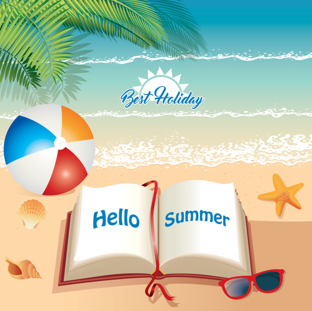 海滩上的书图片下载