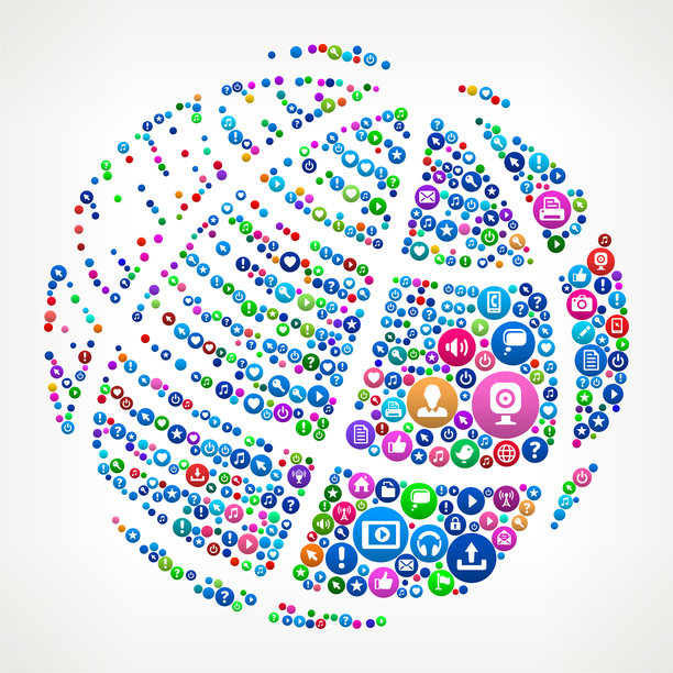 全球互联网通信技术图标模式图片下载