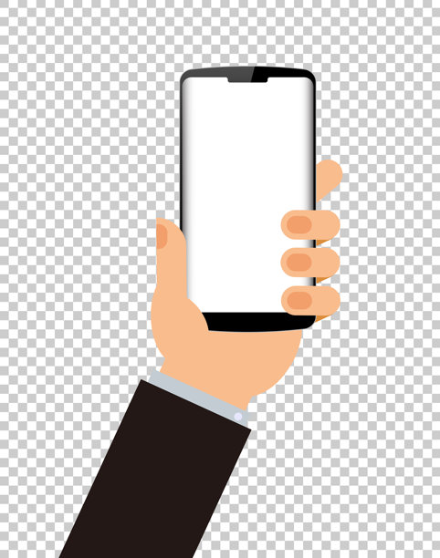 矢量手持空白智能手机孤立在白色图片下载