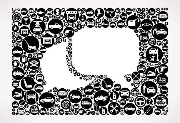 聊天汽车和汽车维修图标背景图片下载