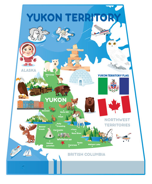 育空地区卡通地图图片下载