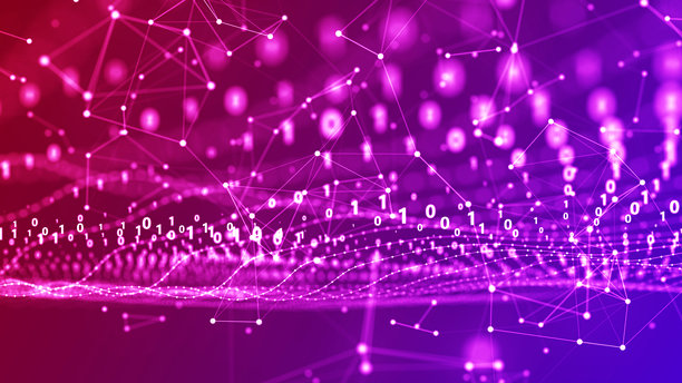 抽象数字技术背景。数字线框二进制代码图形背景4K照片图片下载