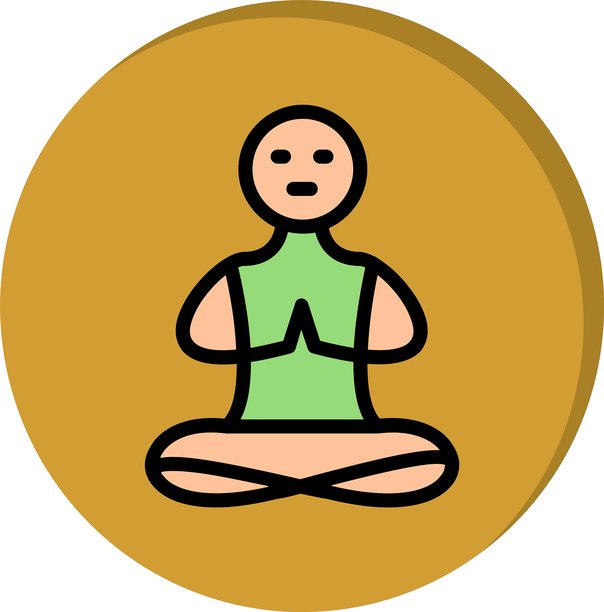 瑜伽线条填充圆形阴影图片下载