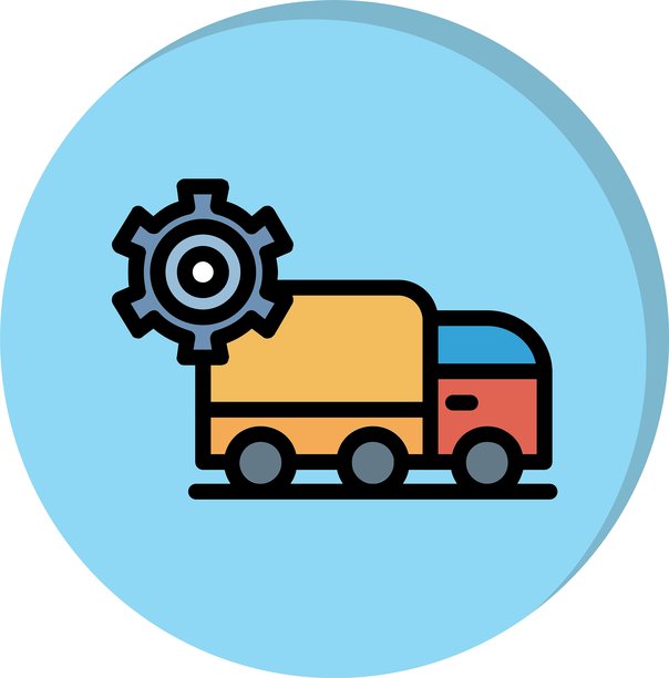 物流车队线条填充圆形阴影图片下载