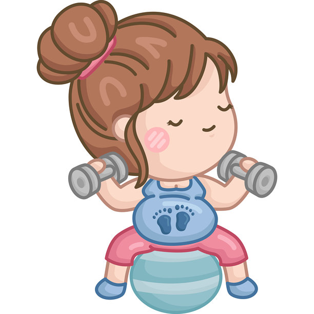 一位孕妇锻炼的矢量图图片下载