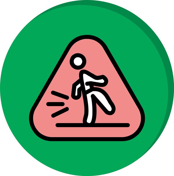 湿滑地面标志 线条填充 圆形阴影图片下载