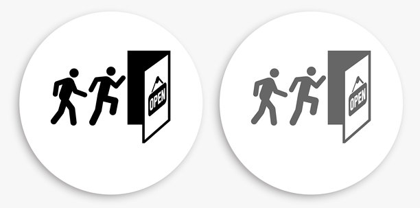 打开商店黑白圆形图标图片下载