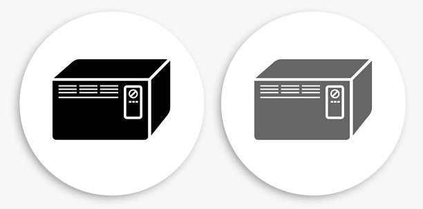 空调黑白圆形图标图片下载
