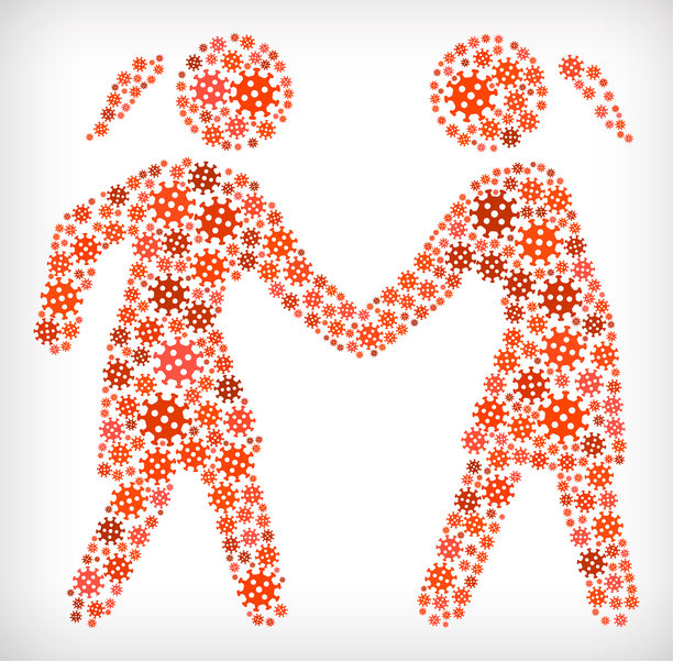 处理流感冠状病毒图标模式图片下载