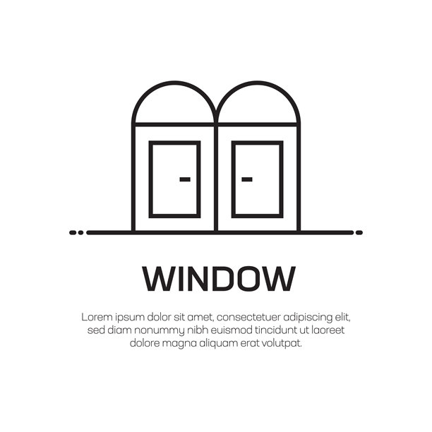 窗口向量线图标-简单的细线图标，优质的设计元素图片下载