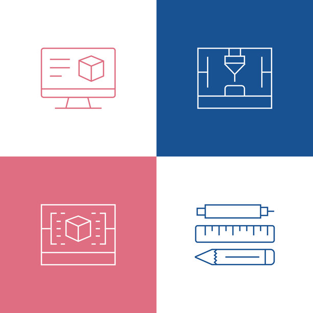 矢量插图3D打印和建模相关的细线图标。可编辑的矢量中风。图片下载