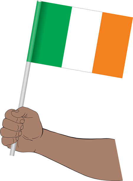 手握爱尔兰国旗图片下载