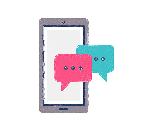 实时聊天平面和线图标设计图片下载