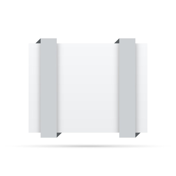 灰色丝带，空白白色标签-设计元素图片下载