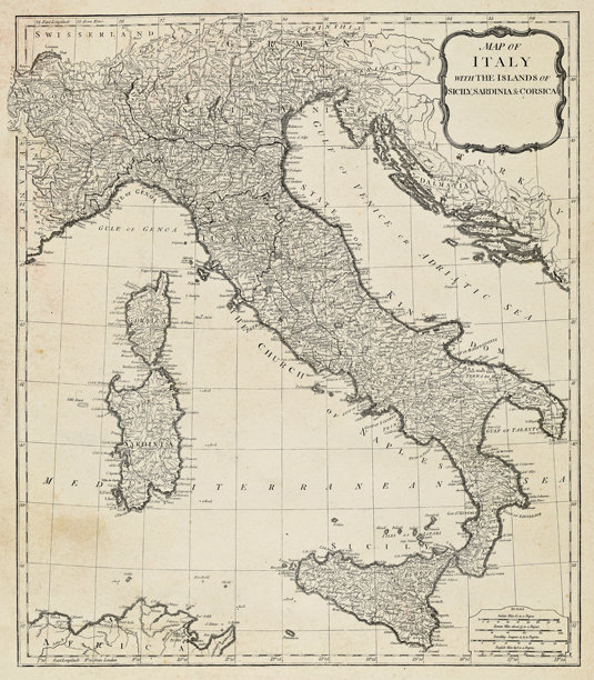意大利古董地图- 18世纪图片下载