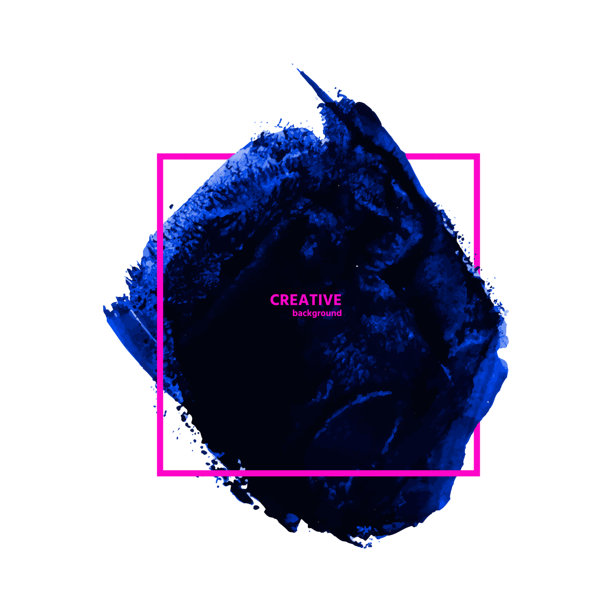 向量水彩画与线条，颜色染色，向量垃圾，水彩横幅与框架图片下载