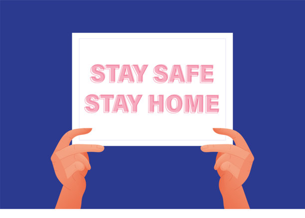 2019冠状病毒病大流行，居家理念图片下载