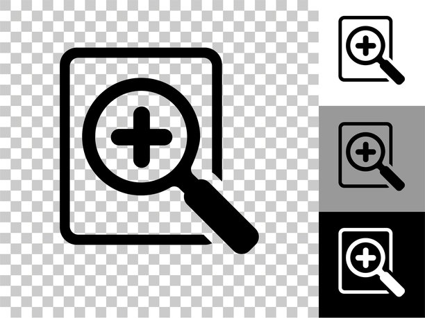 添加搜索图标在棋盘透明的背景图片下载