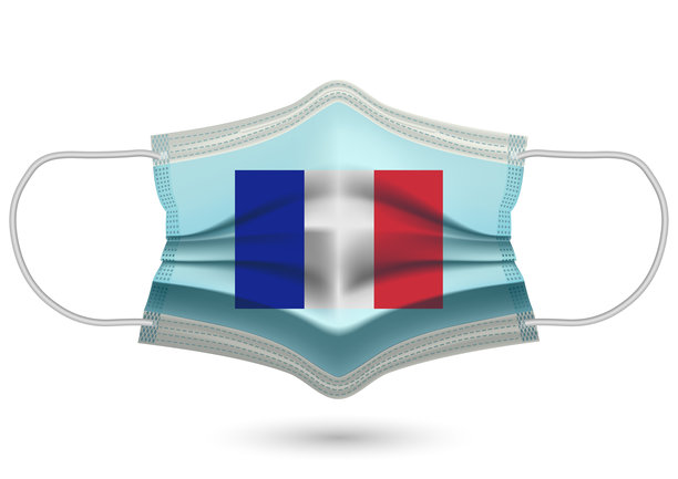 矢量面具与法国国旗图片下载