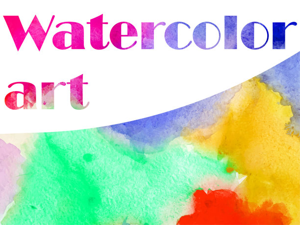 抽象艺术多彩的背景-如画的水彩横幅。图片下载