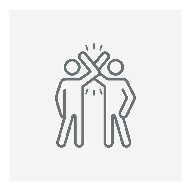 碰肘细线图标图片下载