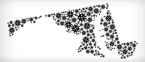 马里兰流感冠状病毒图标模式图片下载