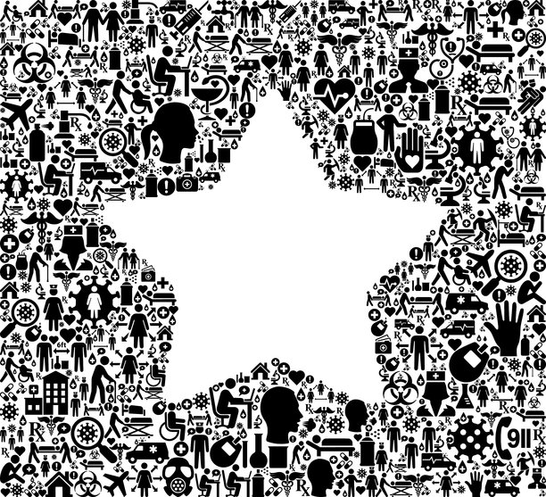 明星流感冠状病毒图标模式图片下载