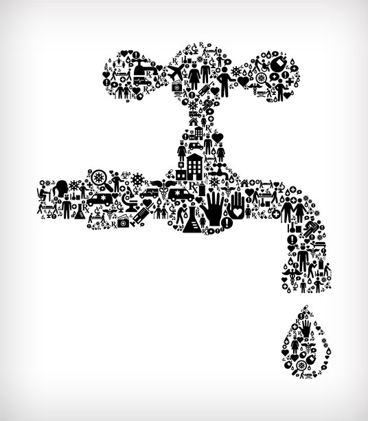 水龙头流感冠状病毒图标模式图片下载