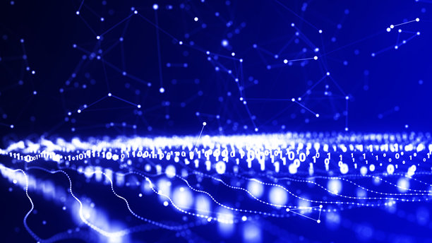 抽象数字技术背景。数字线框二进制代码图形背景4K照片图片下载