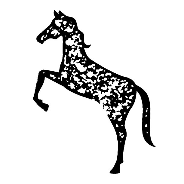 时尚的马印章风格插图素材图片下载