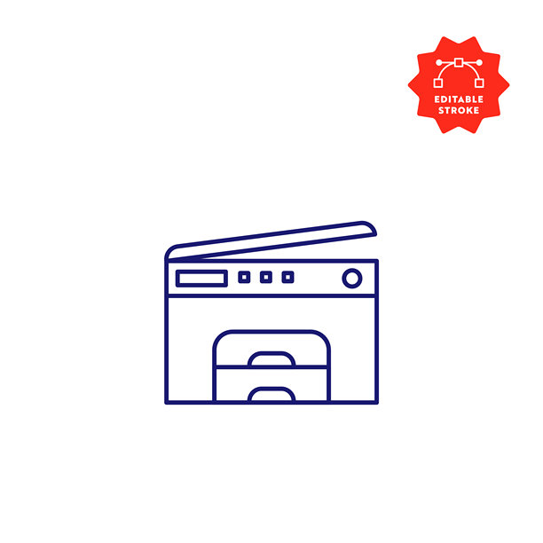 带有可编辑描边和完美像素的复印机线条图标。图片下载