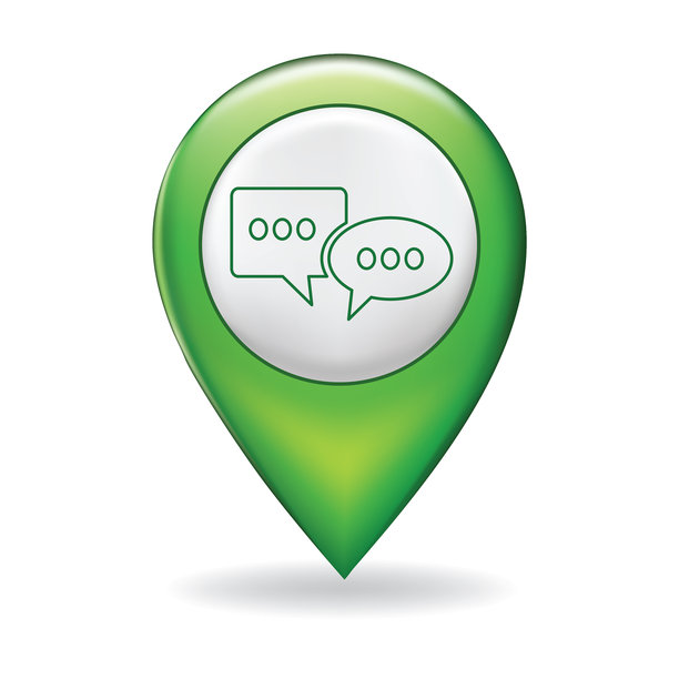 在地图指针针上的细线图标-客户服务图片下载