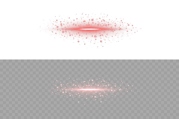 单条红色霓虹光带，带有光学光泽和光晕效果。非常适合用户界面设计、速度效果、未来感过渡、激光束视觉或数字运动素材。图片下载