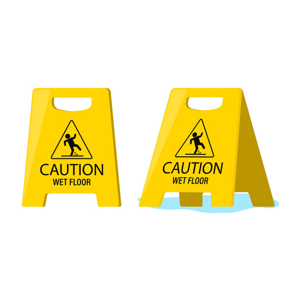 小心湿滑地面图标矢量设计。图片下载