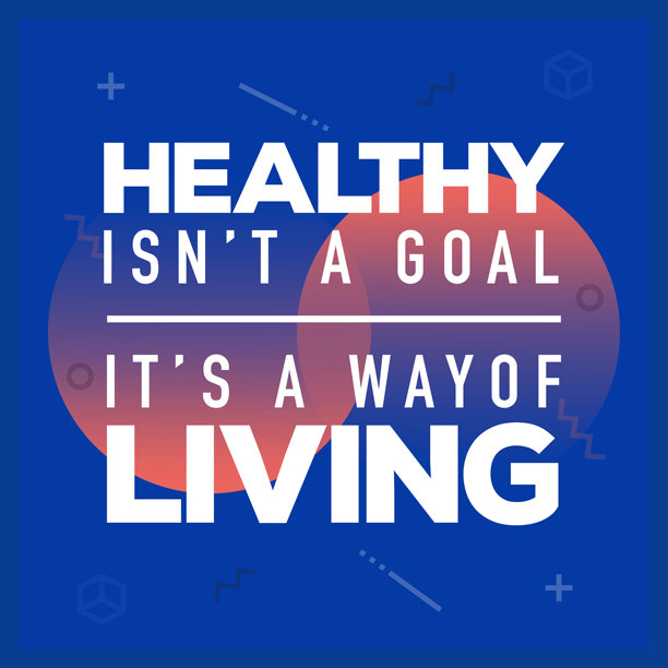 健康不是一个目标，而是一种生活方式。鼓舞创意动机引用海报模板。矢量排版-插图图片下载