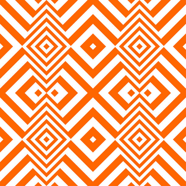 抽象无缝背景图案-橙色壁纸-矢量插图图片下载