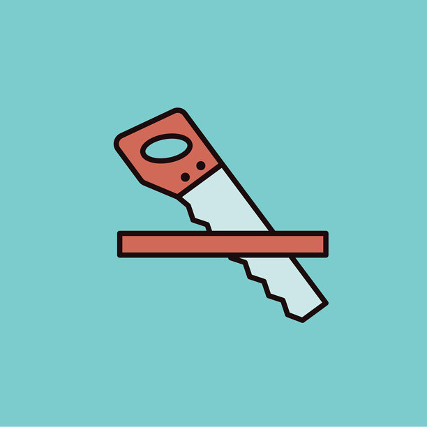 细线家居改善DIY图标手锯图片下载