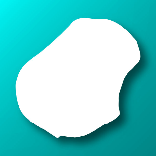 瑙鲁地图上的蓝绿色背景与阴影图片下载