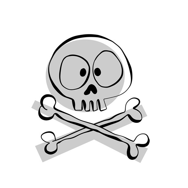 人头骨卡通画图片下载